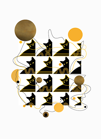 Bohemian Cat Pattern Design
